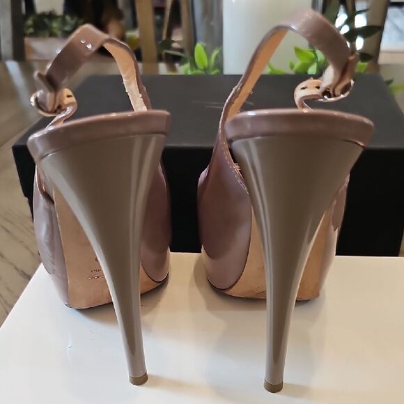 Giuseppe Zanotti Size 7.5 Nude Peep Toe Platform Heels 37.5 - Picture 7 of 15
